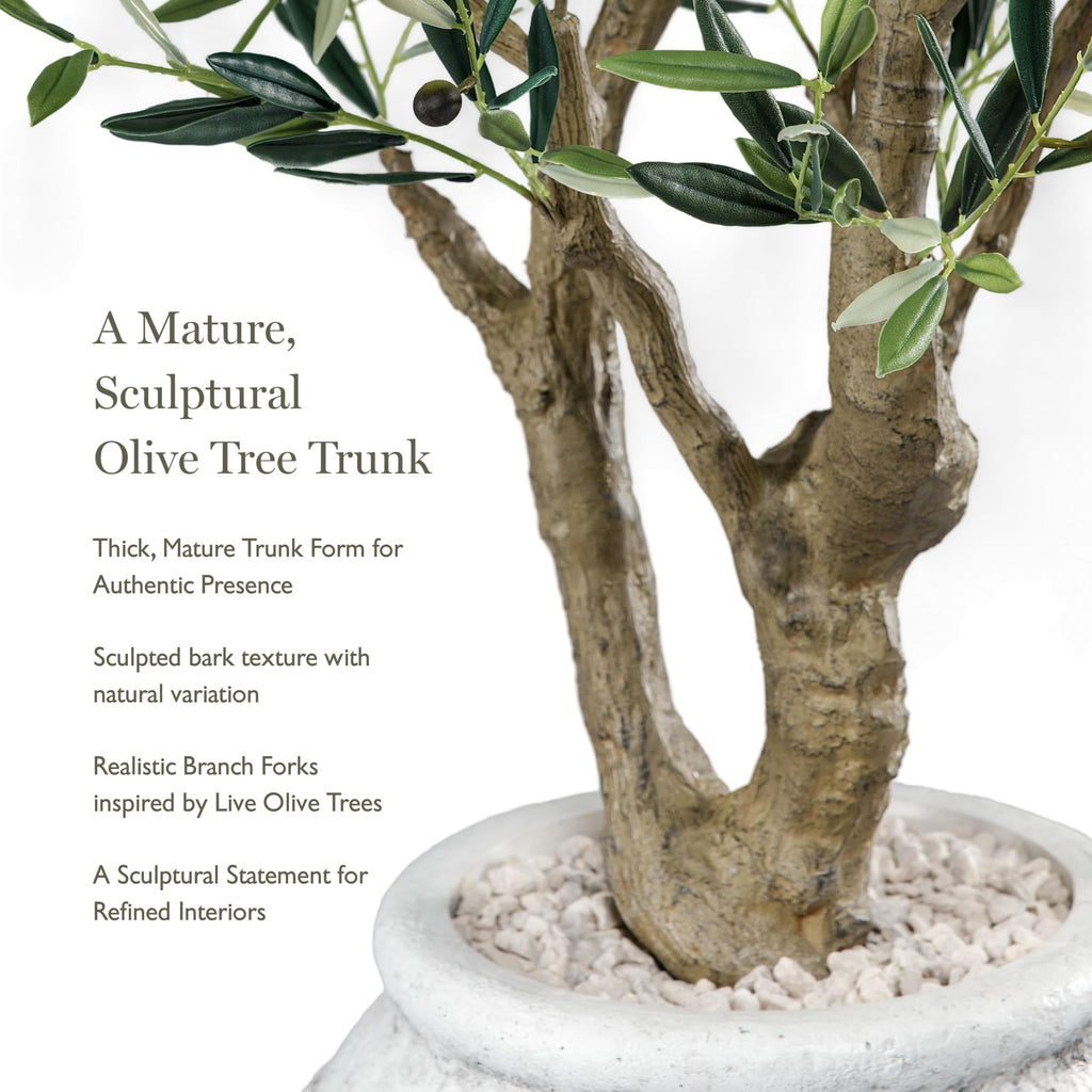 4.5 ft Faux Olive Tree, Real Touch Artificial Olive Tree Indoor, Realistic Thick Trunk, Premium Small Olive Tree