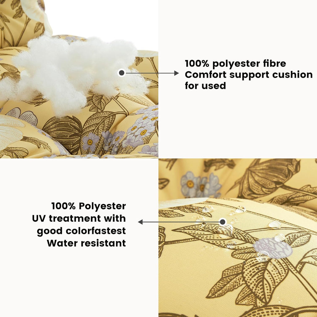 Floral 48"x18"x4" Patio Loveseat Bench Cushion Outdoor Wicker Pad | Vibrant floral tufted all weather cushion, fits