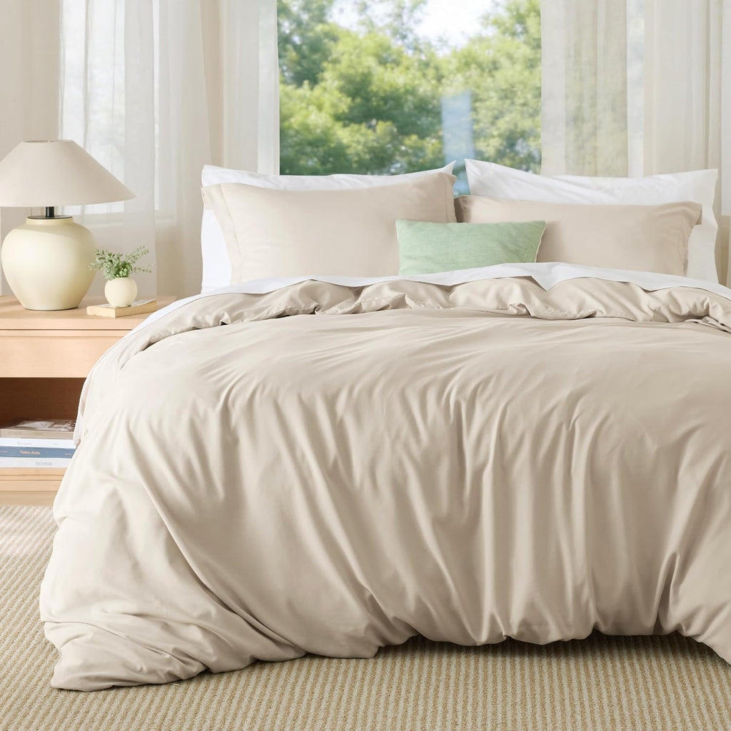 Duvet Cover Queen - Soft Double Brushed Bedding Set for Kids & Adults, Zipper Closure, 3 Pieces, Includes 1 Duvet