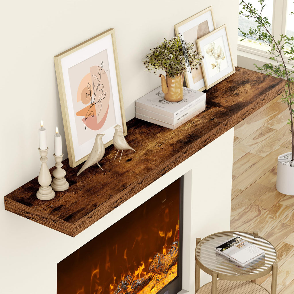 36 Inch Floating Shelves, 12 Inch Deep Floating Shelves for Wall, Extra Deeper & Thicker Wooden Wall Shelf with