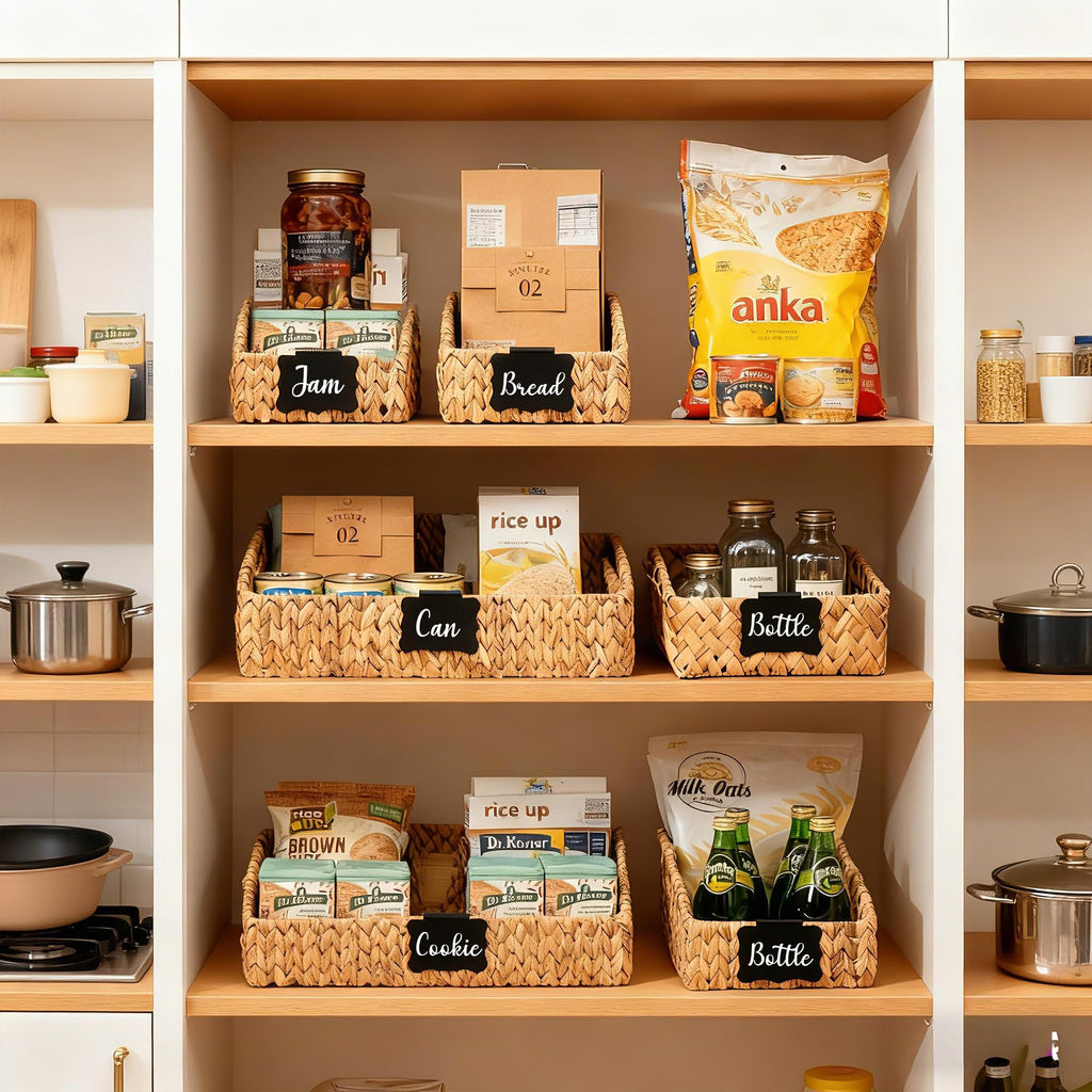 Pantry Baskets for Organizing,Wicker Storage Bins,3 Pack,Natural