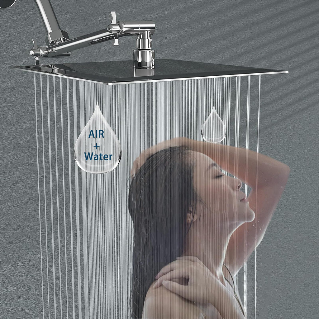 Rain Shower head, High Flow Stainless Steel Square Rainfall ShowerHead, Waterfall Bath Shower Body Covering, Ceiling