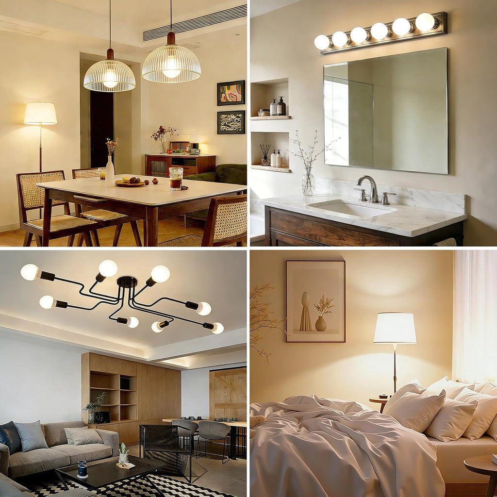 G25 LED Globe Light Bulbs,Dimmable Bathroom Vanity Light Bulbs E26 Base,9W (90W Equivalent), Round Light Bulbs Makeup