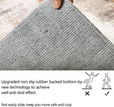 5x8 Washable Abstract Area Rug, Neutral Low Pile Non-Slip Carpet for Bedroom Dining Room