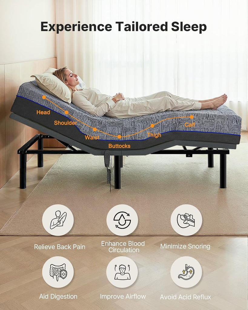 Amada Split King Adjustable Bed Frame with Head and Foot Incline