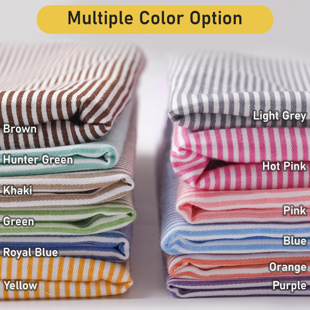 Striped Cotton Fabric by The Yard, 63 Inch Wide Classic Netherlands Stripe Pattern Fabric for Sewing, Clothes, Crafts