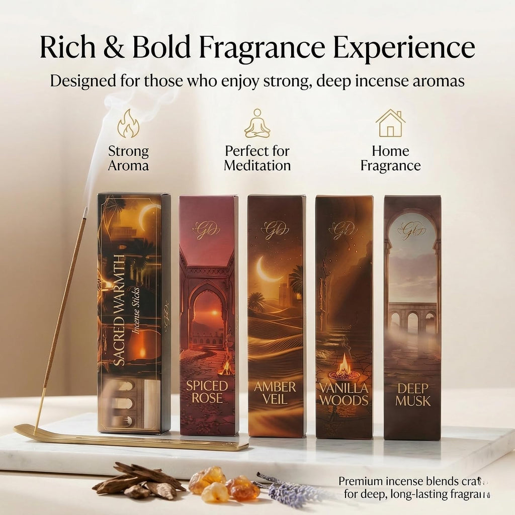 Premium Sacred Nights Incense Gift Set | Hand-Rolled Masala Incense for Meditation, Yoga & Home Fragrance