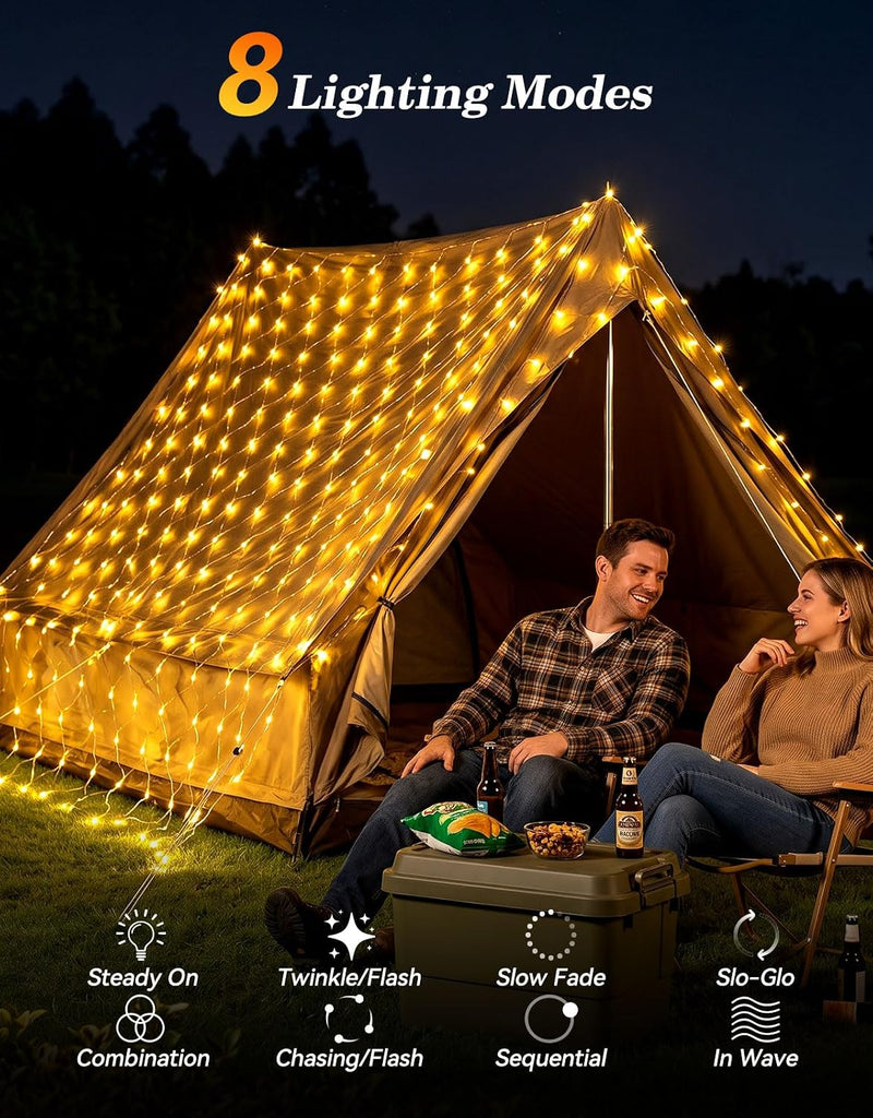 14.8x5FT Christmas Net Lights Outdoor Plug in with 8 Modes
