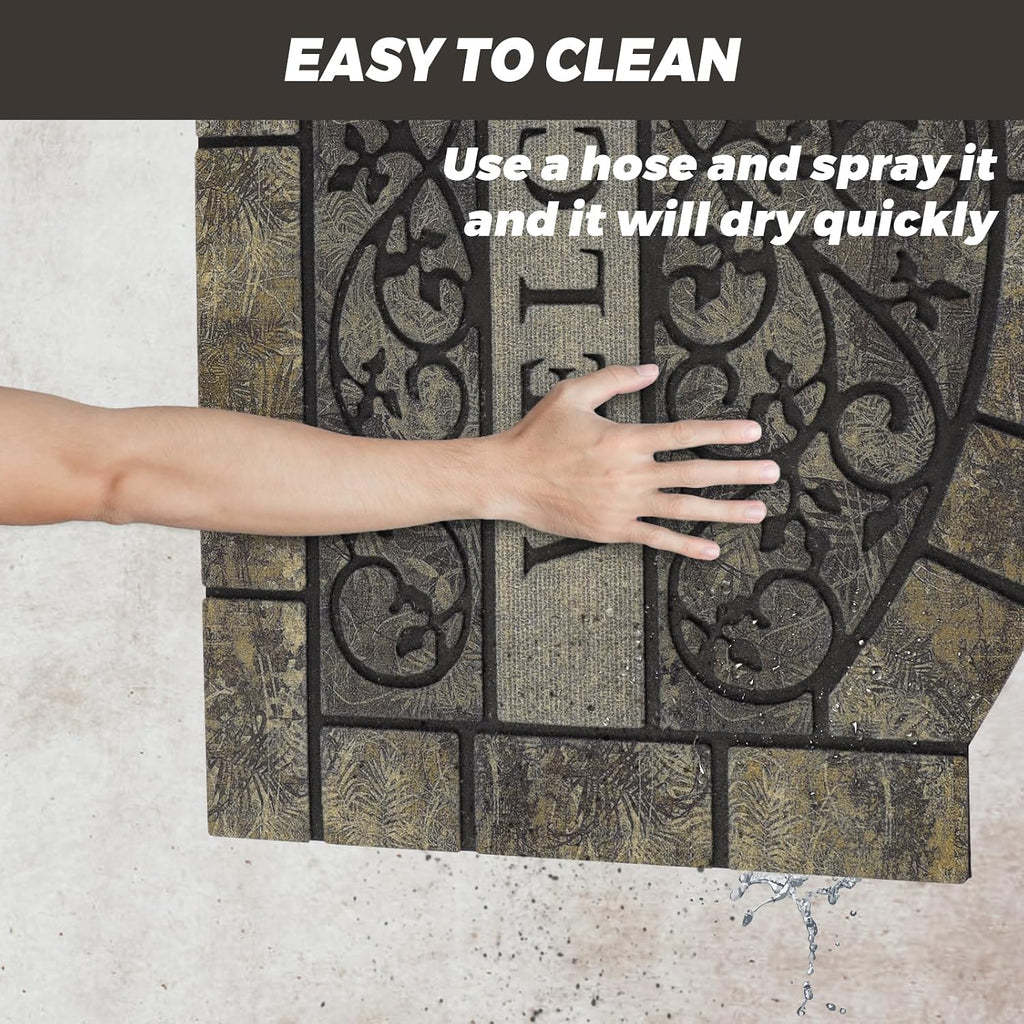 Thick Welcome Mats Outdoor, 24 * 36" Large Front Door Mat Entrance, Welcome Mat for Front Door, Heavy Duty No Slip