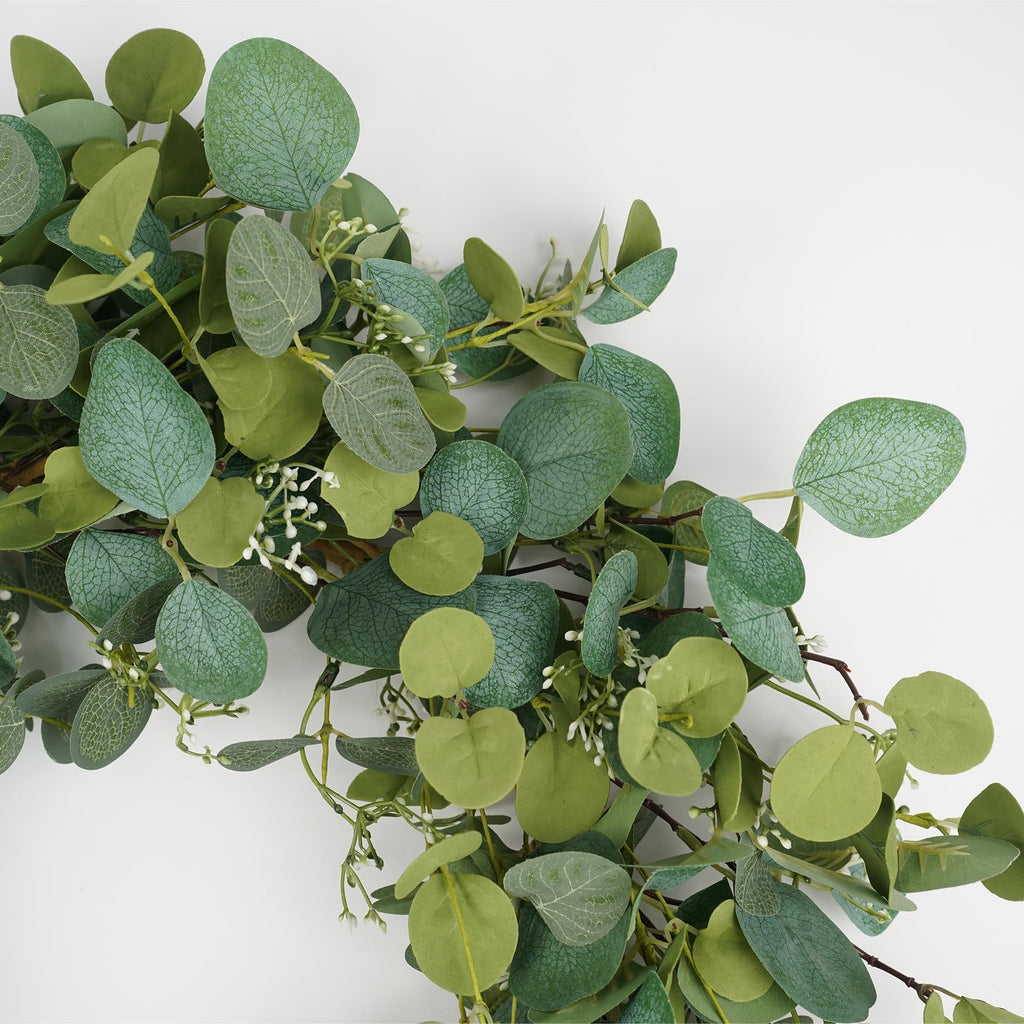 Eucalyptus Wreaths for Front Door 26", Handmade Green Leaves Wreath for Summer, Spring and All Seasons, Greenery