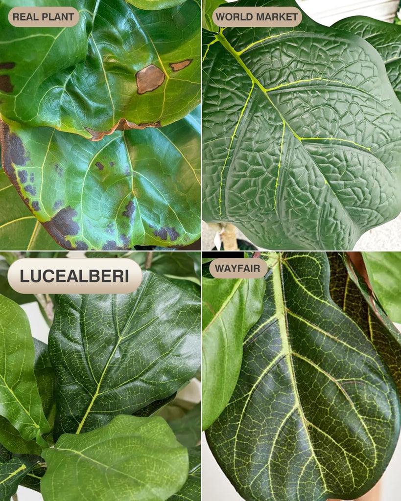 Artificial Fiddle Leaf Fig Tree 6FT with White Planter