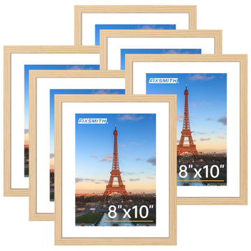 8x10 Picture Frame Bulk-6 Pack, Photo Frame with HD Plexiglass, Display Pictures 5x7 with Mat or 8x10 Without Mat
