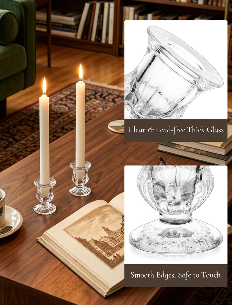 Glass Candlestick Holders Clear: Crystal Taper Candle Holders Bulk