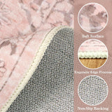 Boho 8ft Vintage Washable Round Area Rug