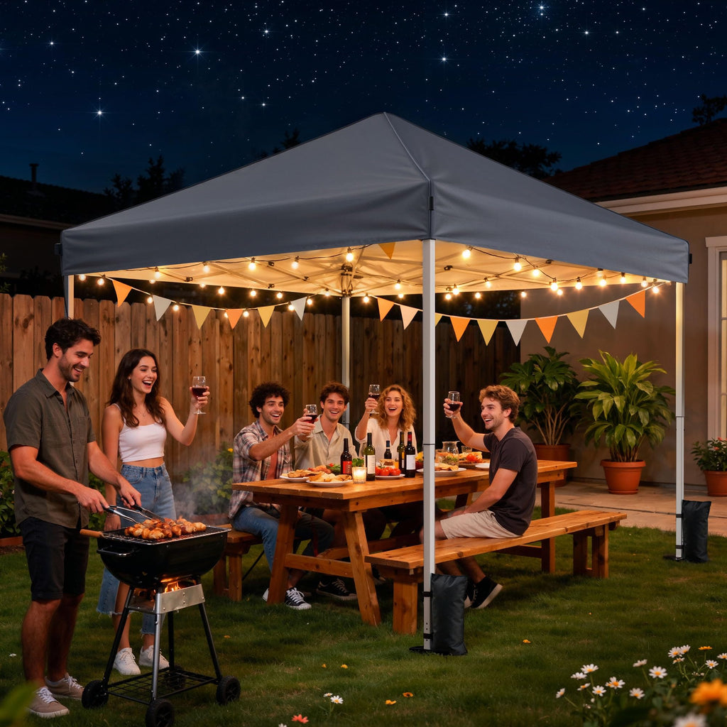 10x10 Pop Up Canopy Tent One-Push Center Lock, Portable Shelter