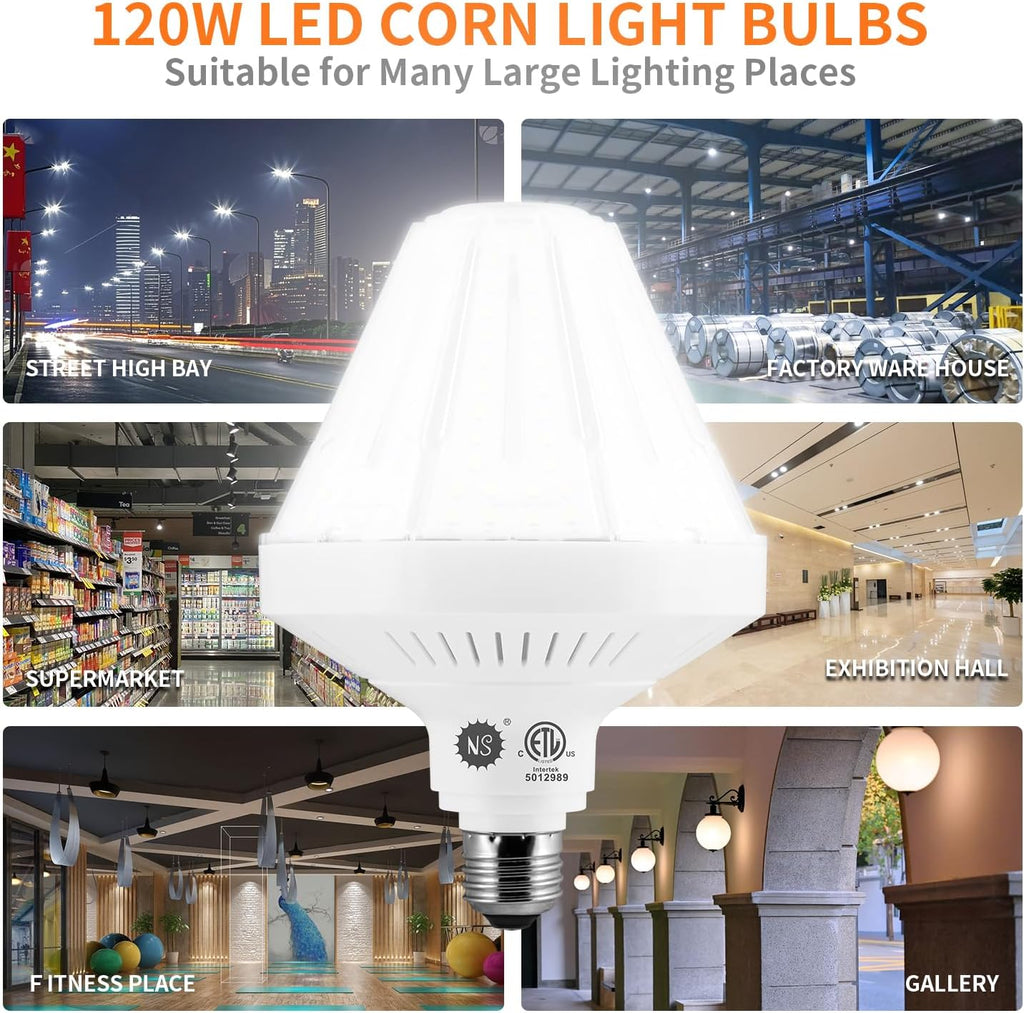 NS 1200W Equivalent 120W LED Corn Light Bulbs 18000LM 5000K