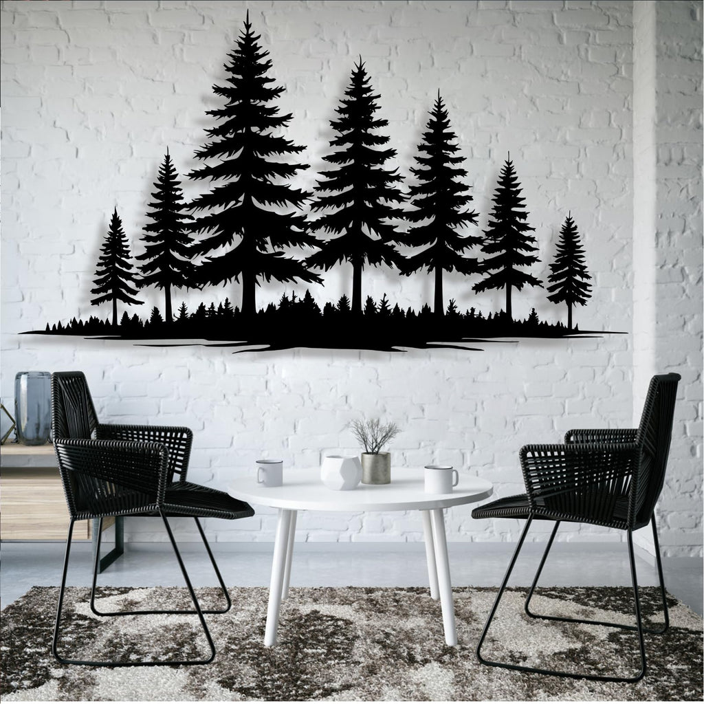 Metal Pine Tree Wall Art, Metal Forest Wall Art, Pine Branch Wall Decor, Christmas Tree Wall Decor, Forest Wall