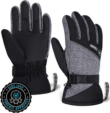 Kids Insulated Waterproof Snow Gloves - Youth Winter Ski Gloves for Girls & Boys
