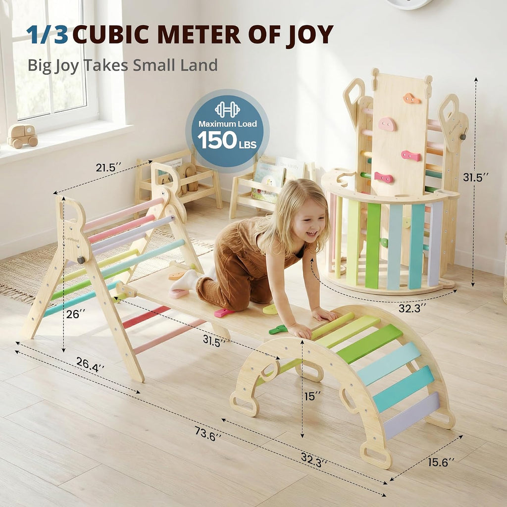 Triangle Set, Toddler Climbing Toys Indoor 7in1 Foldable