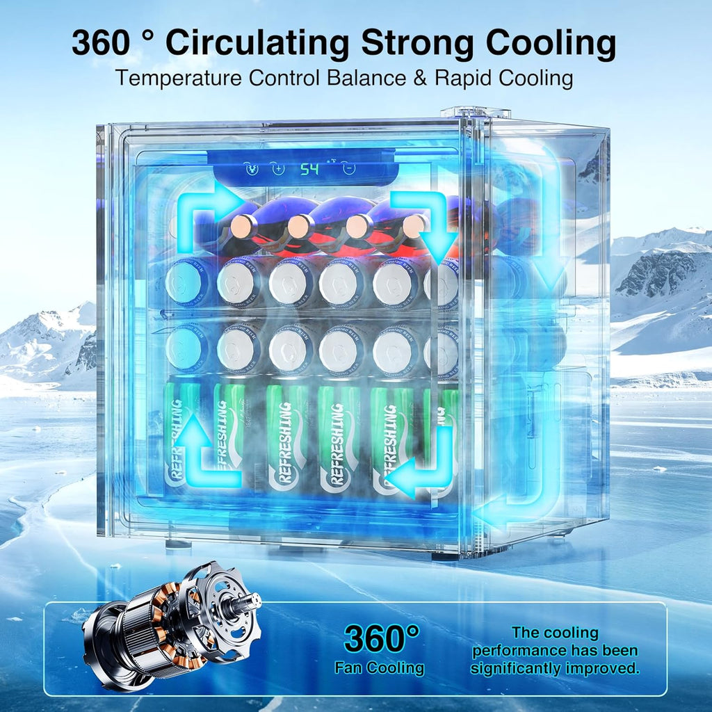 Beverage 36L Refrigerator Cooler Mini Fridge,1.3 Cu.Ft Drink Fridge for 12 Bottl