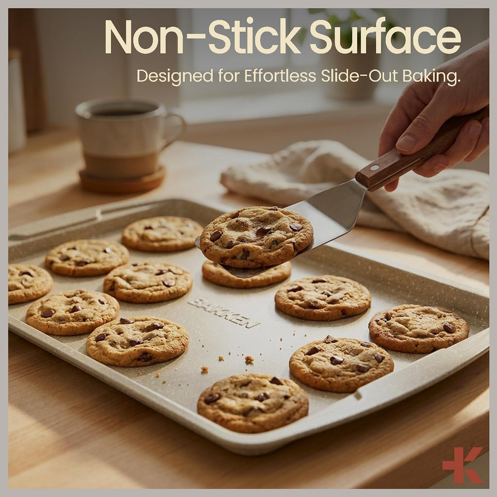 Bakken Swiss - Bakeware Set - 6 Piece - Stackable, Deluxe, Non-Stick Pans for Professional and Home Cooking - Carbon