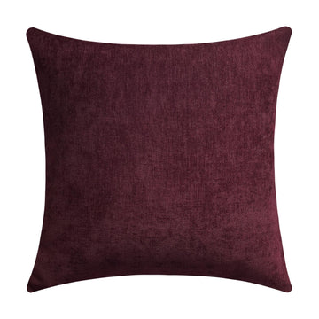 Burgundy Soft Throw Pillow Covers Decorative Chenille Lumbar Couch Cushion Cases Sofa Decor, Set of 1, 26 x 26 Inches