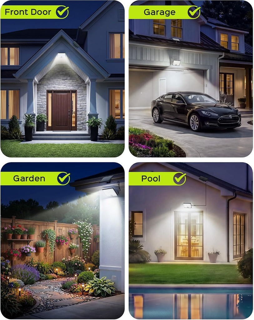 Motion Solar Lights Outdoor, 113 LED Cool White Bright Solar Flood Lights Waterproof, Dusk to Dawn Outdoor Solar