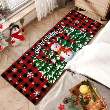 Area Rug Entry Runner Rug, 2' x 6', Christmas Plaid