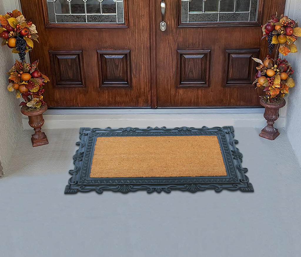 A1HC Natural Coir and Rubber Door Mat, 24" x 36", Thick Durable, Heavy Duty, Thin Profile Door Mat, Easy to Clean