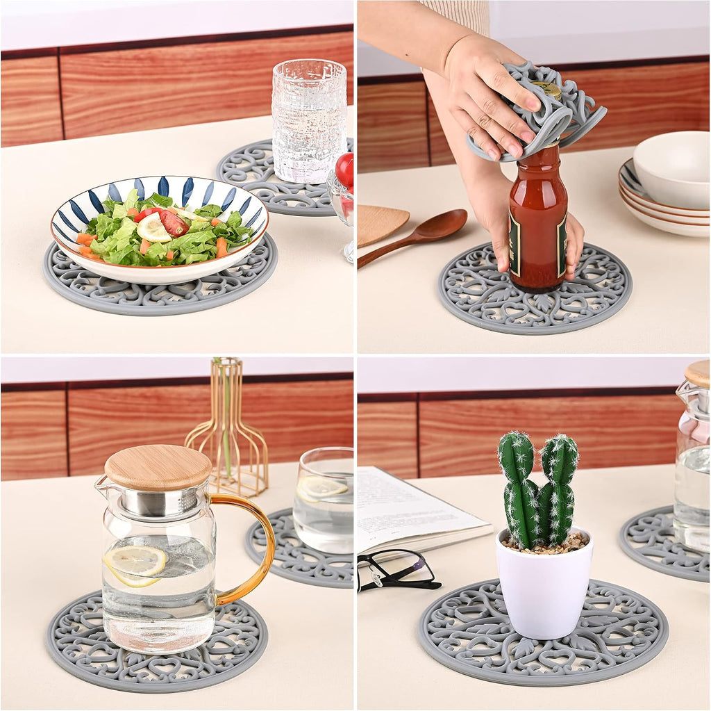 Smitchraft Silicone Trivets for Hot Dishes, Pots & Pans, Multi-Use Hot Pads Kitchen Quartz Countertops, Silicone Pot