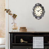 AYRELY 14 Inch Oval Rustic Wall Clock, Wall Clocks Battery Operated, Country Style Silent Non Ticking Clock