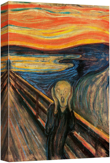 Canvas Print Wall Art The Scream by Edvard Munch People Historic Illustrations Fine Art Traditional Scenic Colorful