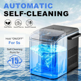 Ice Makers Countertop with Handle, Portable Ice Machine, 9 Bullet Cubes in 6 Mins, 26lbs in 24Hrs, Auto-Cleaning