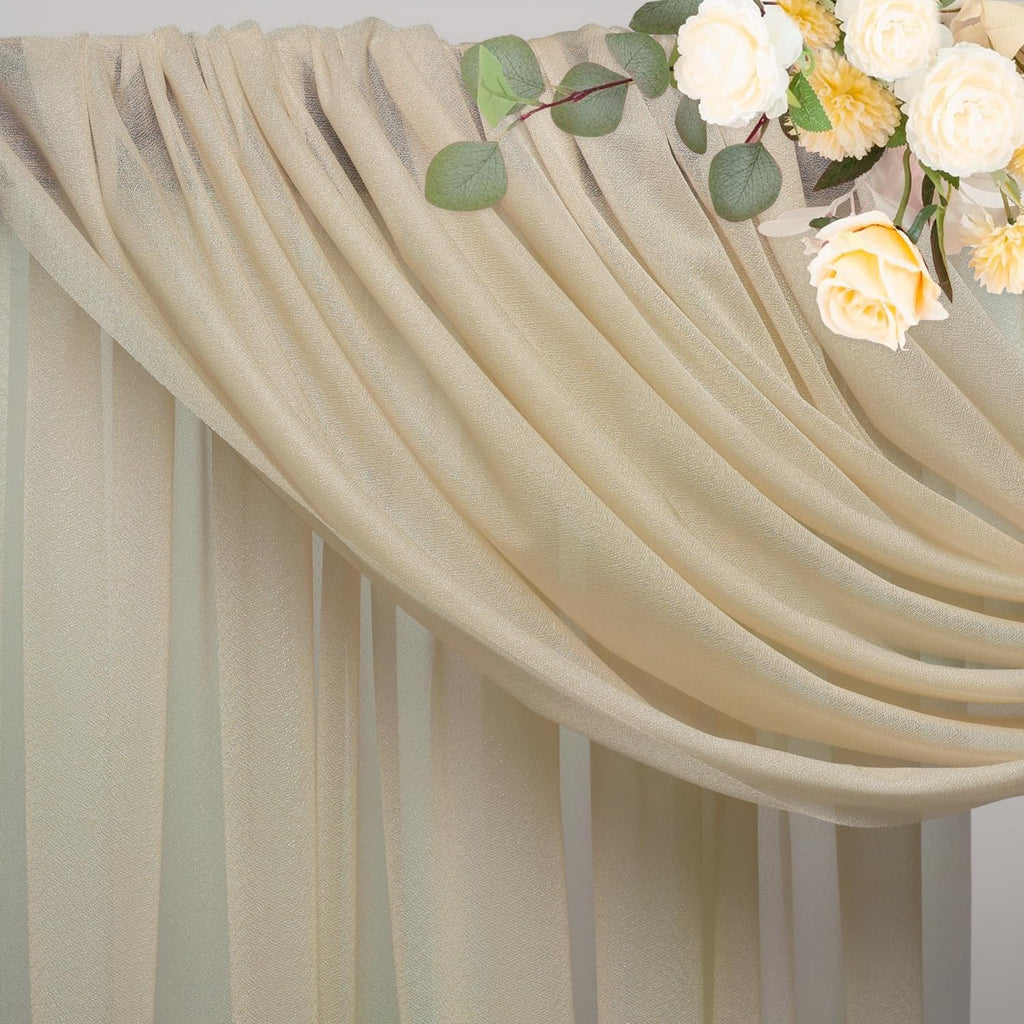 Wedding Arch Draping Fabric Backdrop Drapes 28.7" x 20FT, Champagne