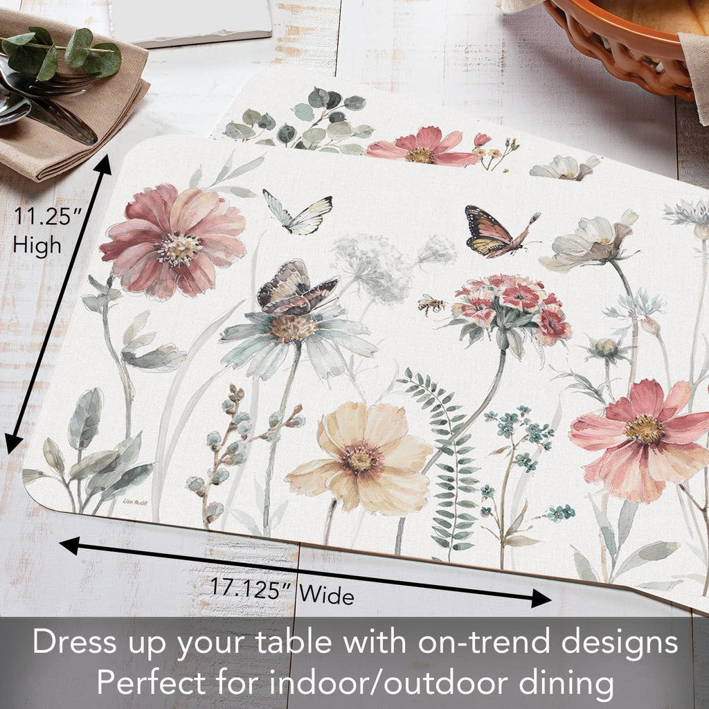 Country Weekend Reversible Easy Care Placemat 4 Pack - Set of 4