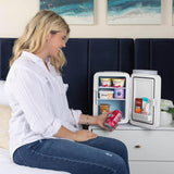 10L Mini Fridge for Bedroom - Car, Office Desk & Dorm Room 12v Portable Cooler Warmer Food, Drinks, Skincare, Beauty