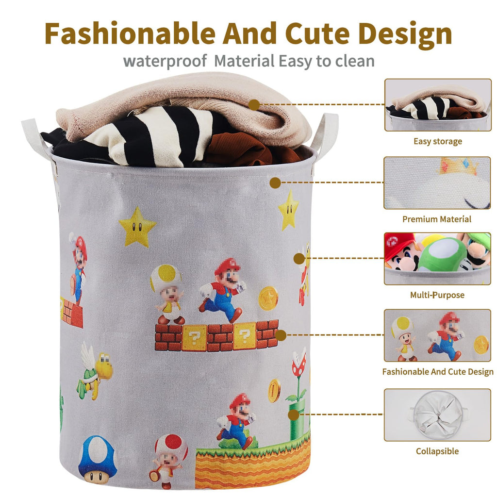 Super Storage Basket, Baby Laundry Large Hamper, Waterproof Nursery Bedroom Decor, Brothers Dirty Clothes Basket for