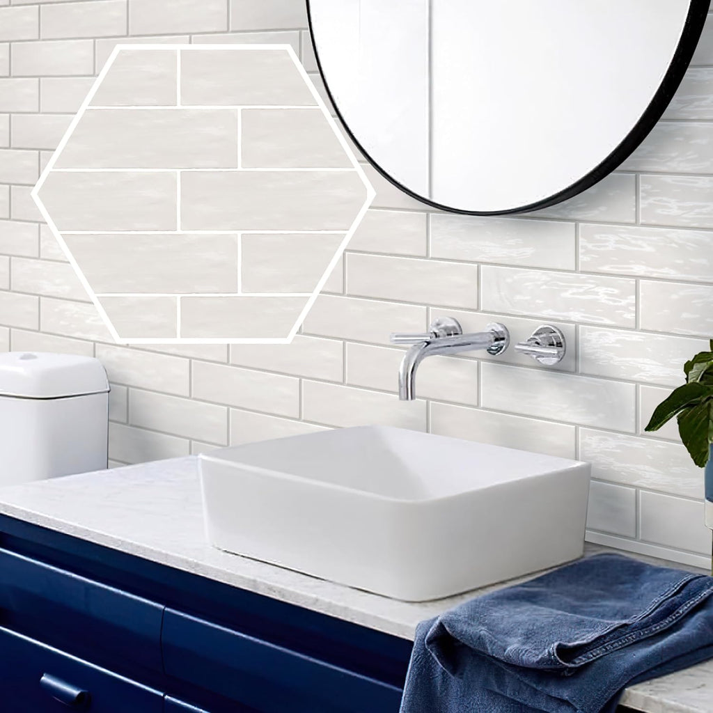 38-Pack 2.5 x 8-in. White Polished Ceramic Subway Wall Tile at 5.38 sq. ft. Per Case APLEC60, Ideal Home Improvement