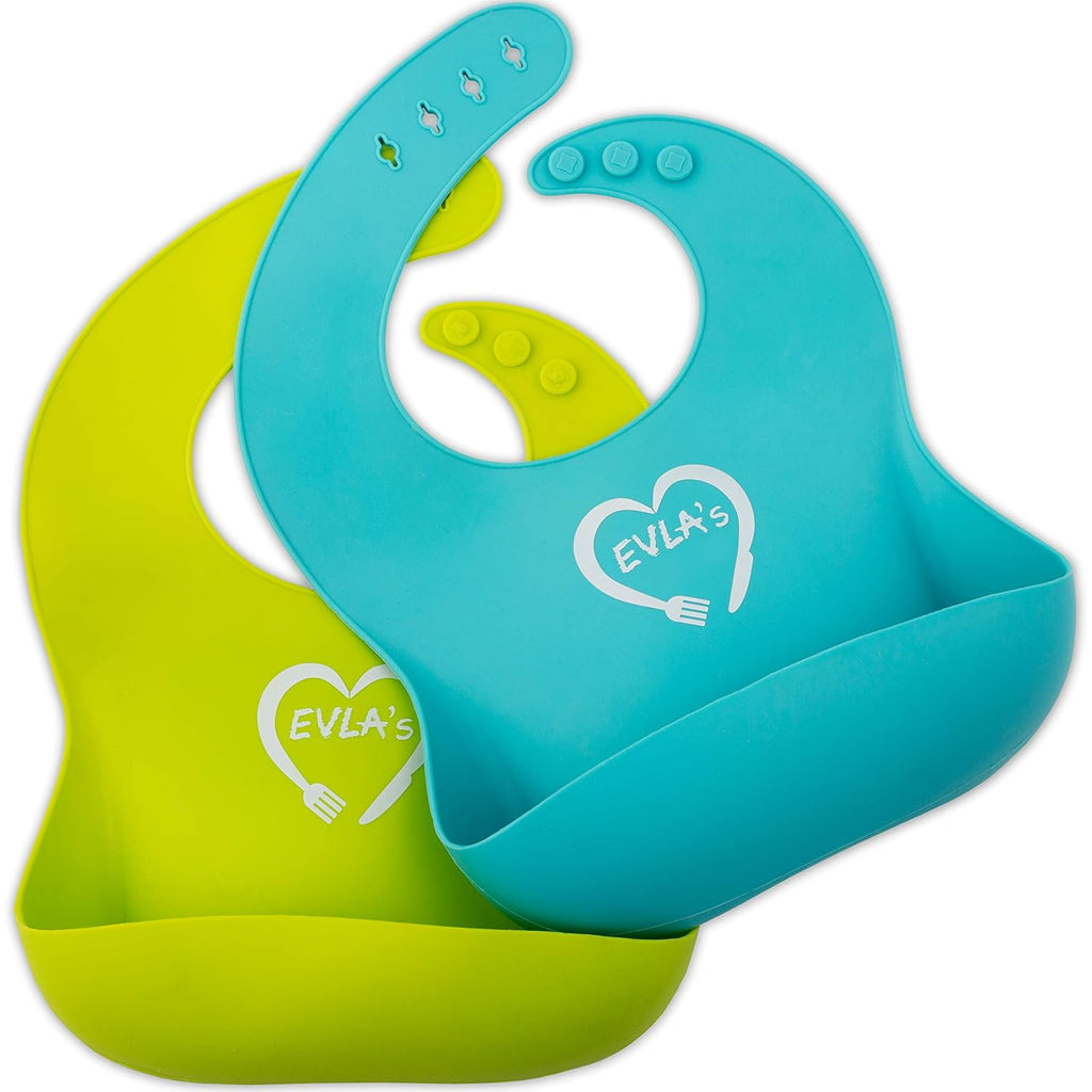 Baby Feeding Set, Baby Led Weaning Supplies, Adjustable Silicone Bibs, Divided Plate, Suction Bowl with Lid, Soft