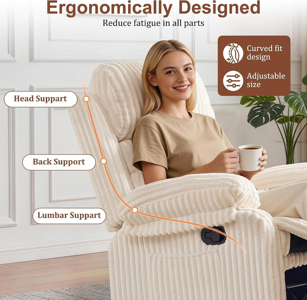 Rocking Recliner Chair, Nursery Rocker Chair for Adults, Small Recliners for Small Spaces, Swivel Rocker Recliner