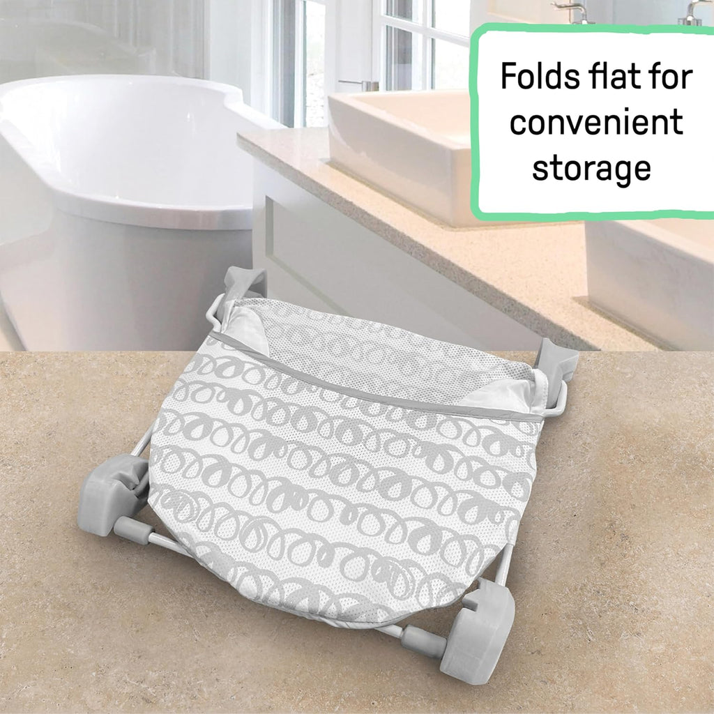 Foldaway Position Baby Bath Seat, Adjustable Support for Sink or Bathtub, Ages 0-6 Months up to 20 Pounds