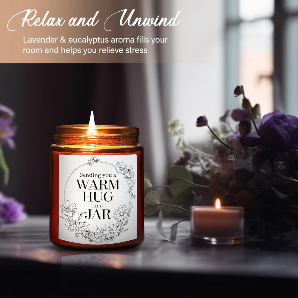 Sending Hug Gifts for Women Men - Warm Hug Candle - Relaxation Get Well Sympathy Gift Anxiety Stress Relief - Gift