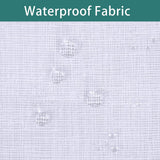 Burlap Linen Look Outdoor Curtain for Patio - 2 Panels Water - Image 3