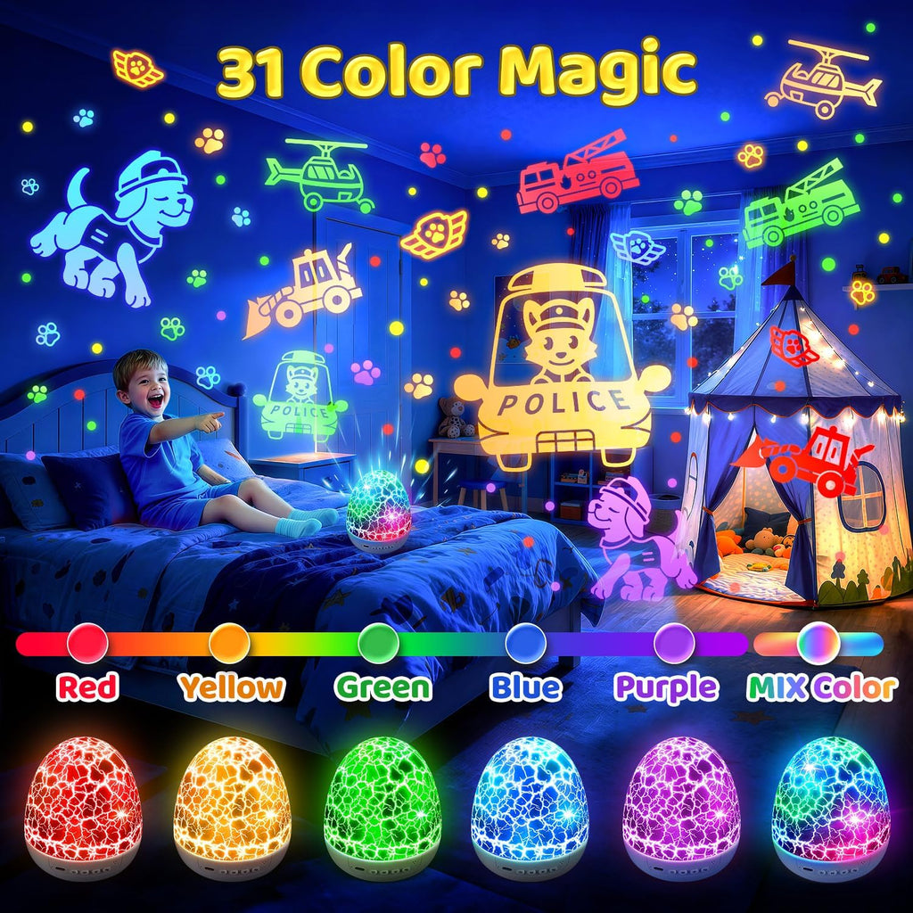 Star Projector Night Light for Kids, 6 Films & 15 Lullabies White Noise Sound Machine, Sensory Toys for Boys