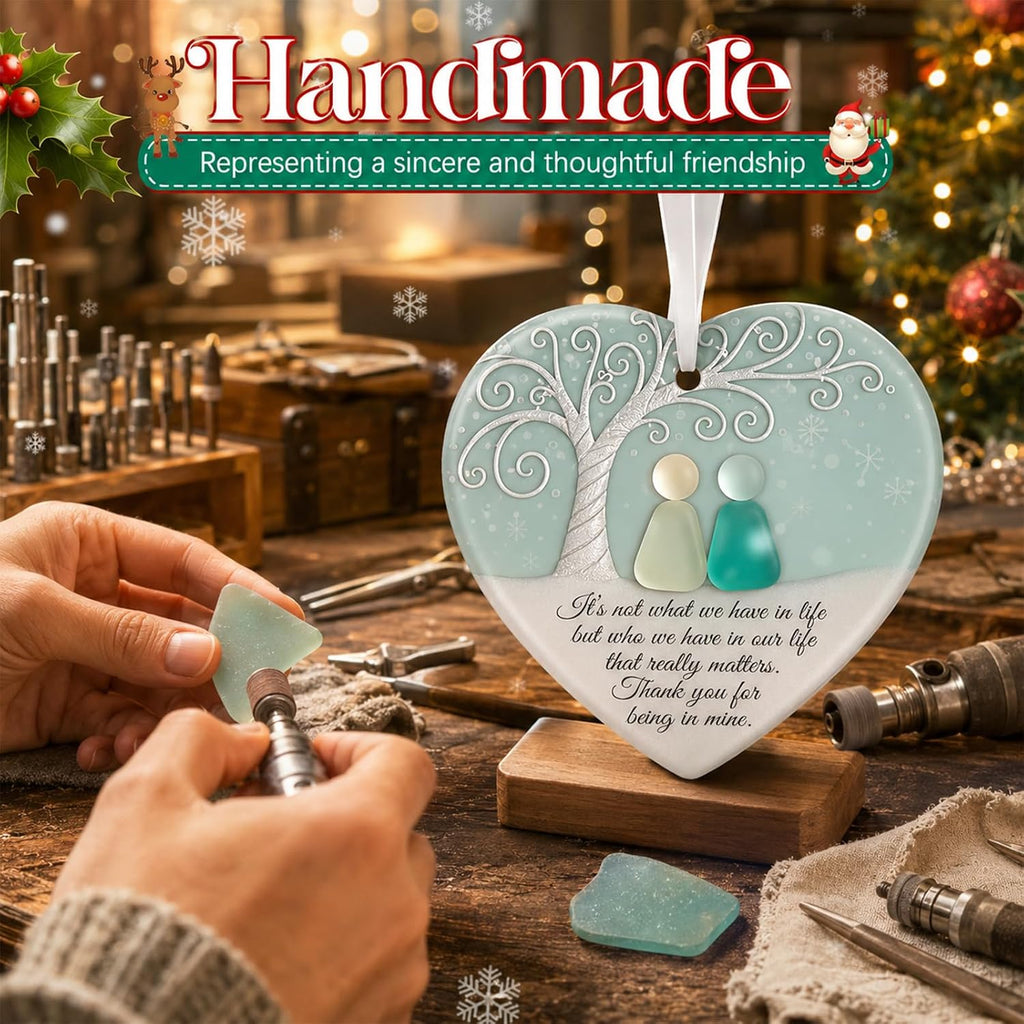 Real Sea Glass Friendship Ornament for Women (2)