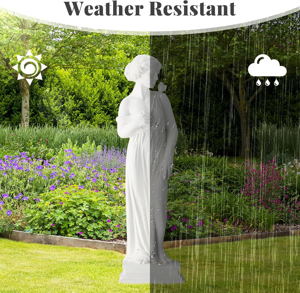 Outdoor Garden Statue, 31.5-Inch Greek Nymph Sculpture in Style, Elegant Goddess Figurine , Yard, Lawn & Porch Decor