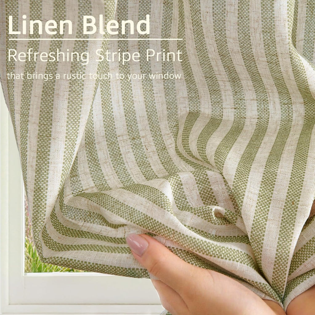 Kitchen Curtains and Valances Set Striped Tier Curtains Ticking Stripe Linen Curtains Pinstripe Cafe Curtains 36 Inch
