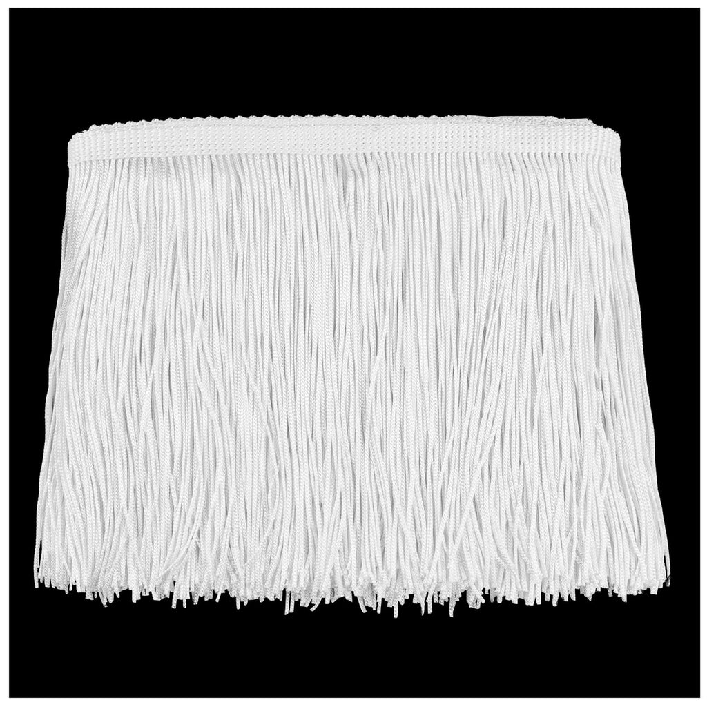 6 Inch Chainette Fringe Trim, Tassel Sewing Trim (White, 5Yard) - 5 Yard