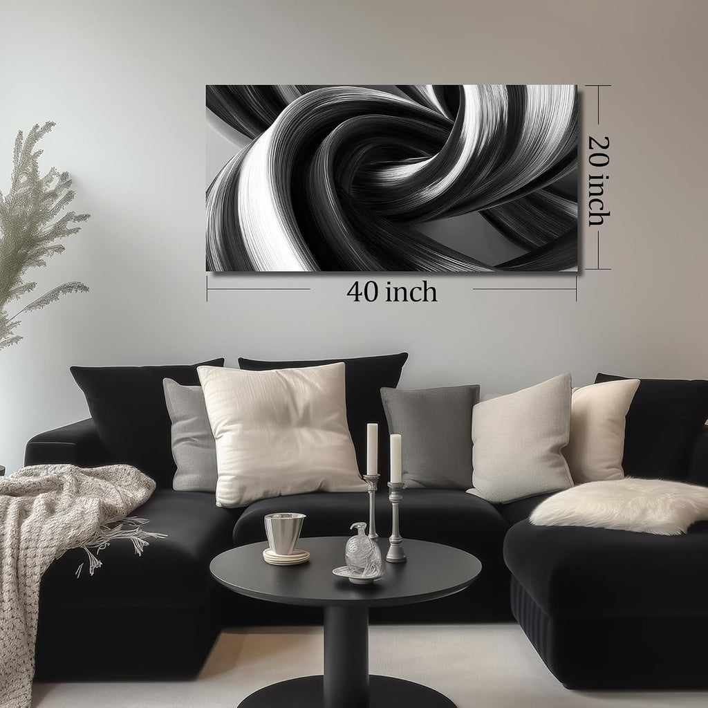 Abstract Canvas Wall Art Black and White Wall Decor Minimalist Wall Art