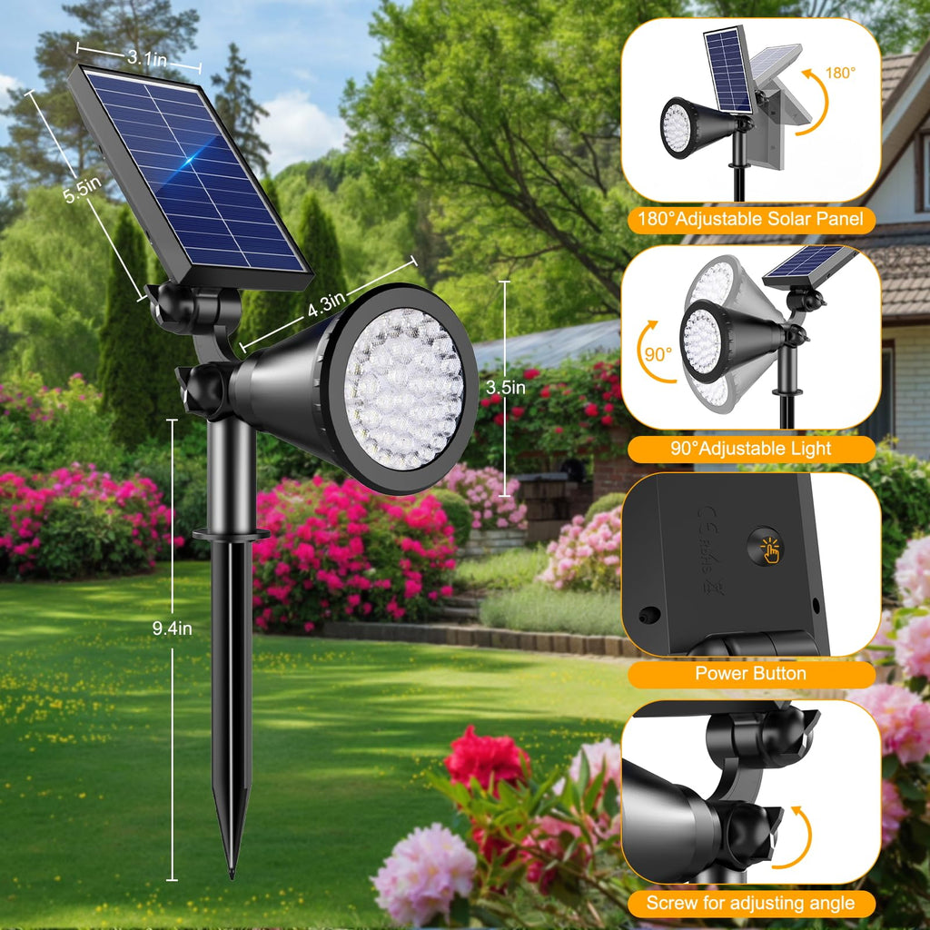 Solar Lights Outdoor Waterproof Spot Lights, Warm White 3 Pack